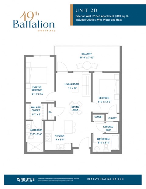 a floor plan of a bedroom apartment